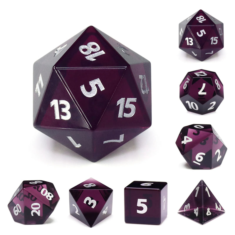 Mysterious Night - Glass 7ct Dice Set