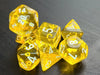 7 Dice Set - Translucent - Yellow/White