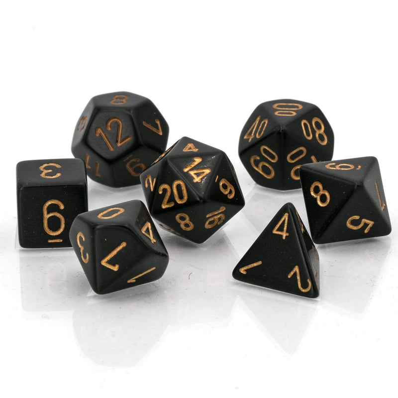 7 Die Set Opaque Black/Gold Set