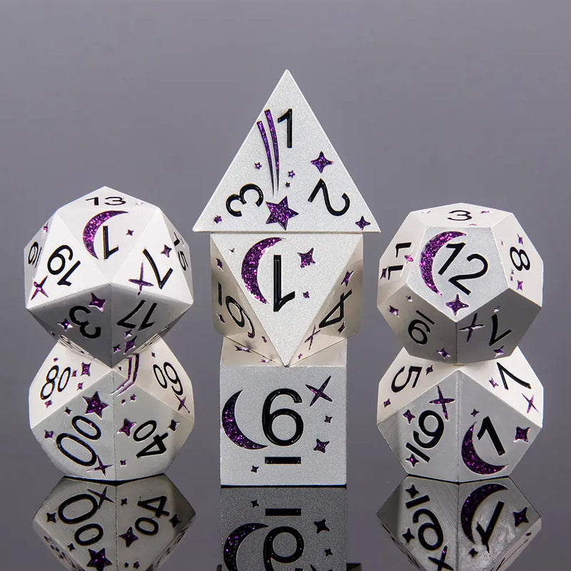 Comet - Shiny Purple - Metal 7ct Dice Set