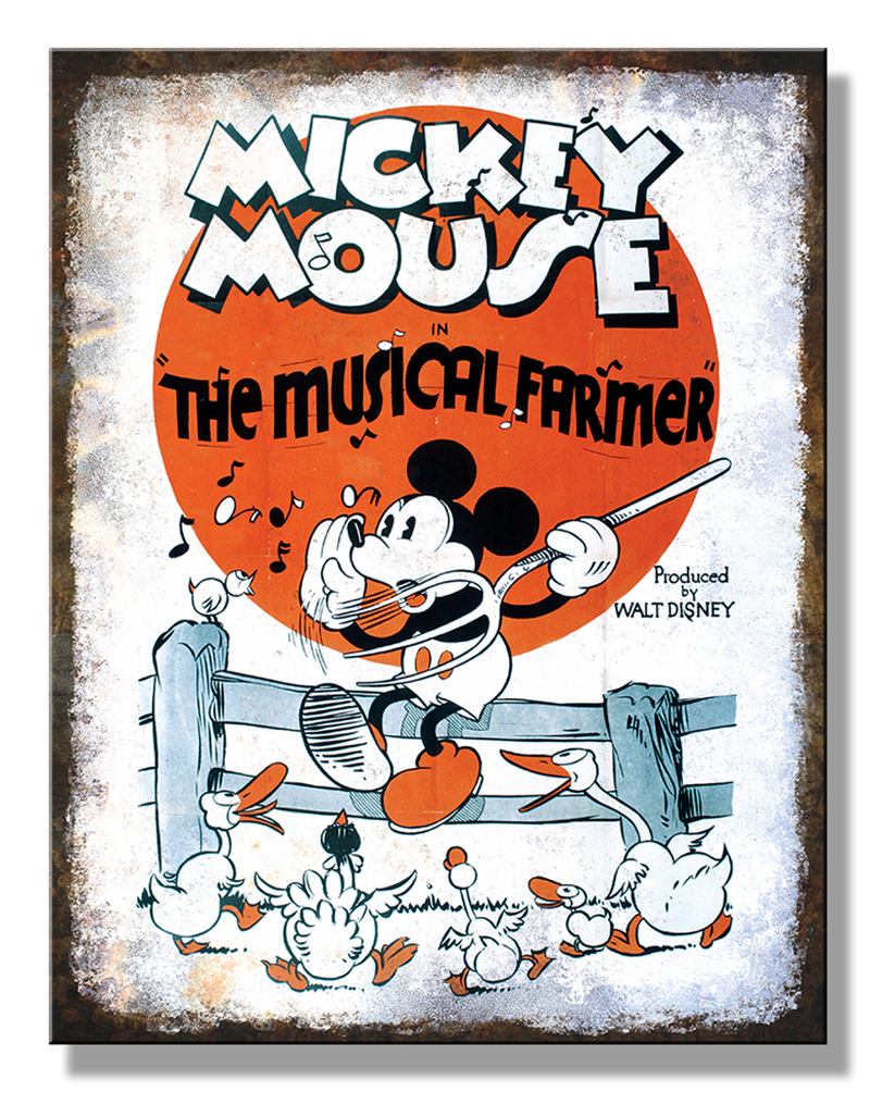 Metal Sign: Mickey Mouse - The Musical Farmer