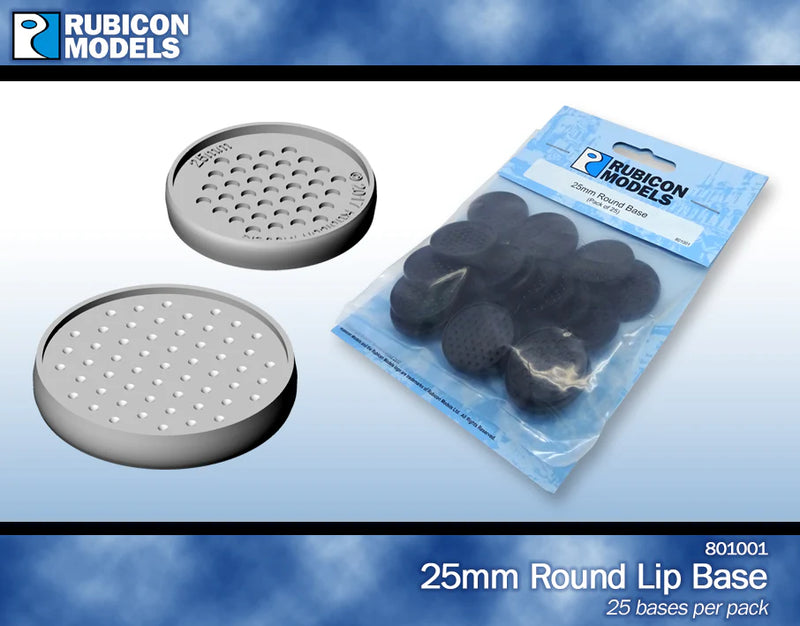 25mm Round Bases- 25 Bases