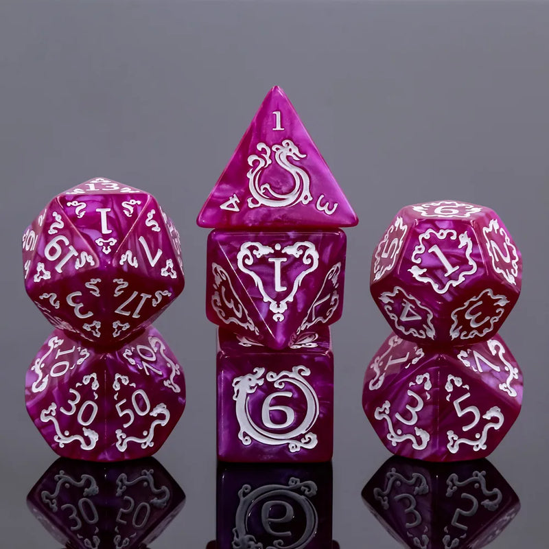 Auspicious Clouds - Purple - 7ct Dice Set