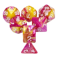 Yellow & Rose Red Blend - 7ct Dice Set