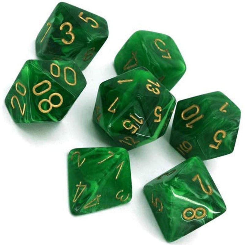 7 Dice Set Vortex Green/Gold