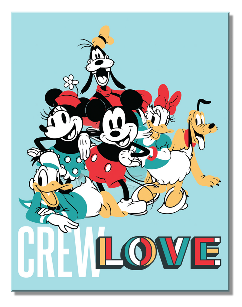 Metal Sign: Mickey and Friends "Crew Love"