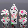 Rose - Pure Pink - Metal 7ct Dice Set