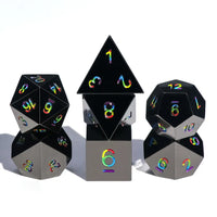 Dark Rainbow - Metal 7ct Dice Set