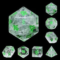 Clear Quartz - Gemstone 7ct Dice Set