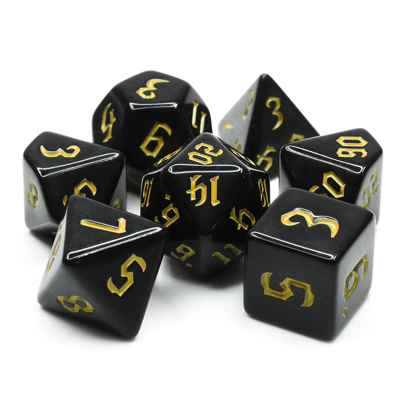 Chon Drite - Yellow Font- 7ct Dice Set