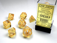 7 Dice Set - Translucent - Yellow/White