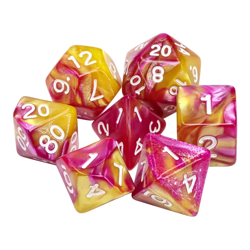 Yellow & Rose Red Blend - 7ct Dice Set