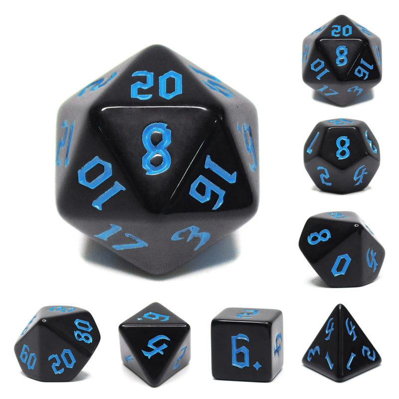 Chon Drite - Blue Font - 7ct Dice Set