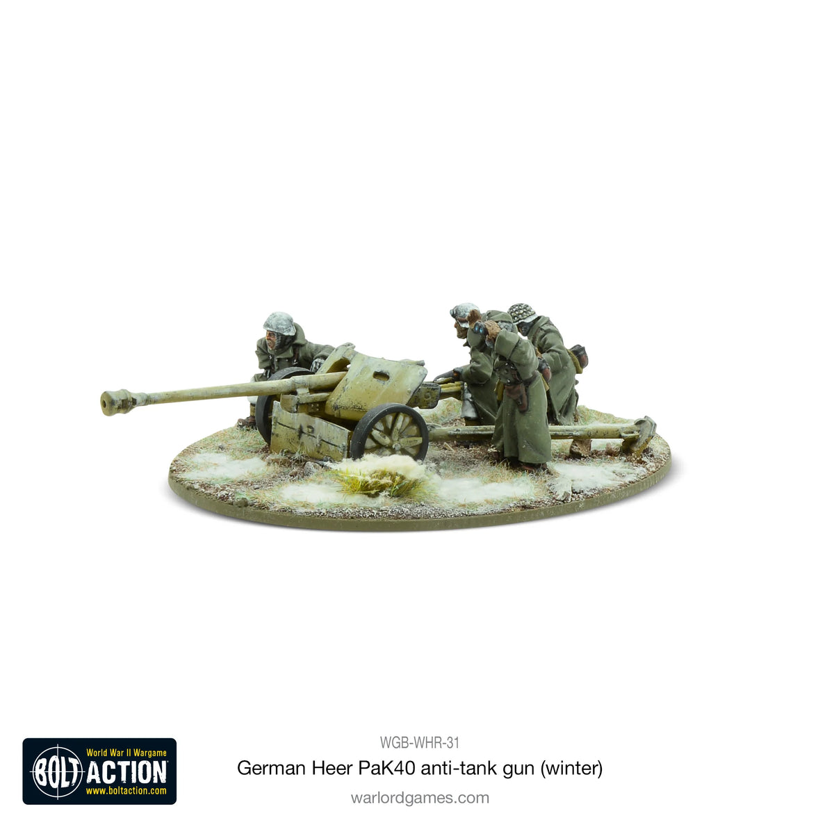 Bolt Action - German Heer 75mm Pak 40 anti-tank gun (Winter)