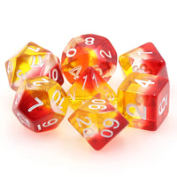 Red+White+Yellow - Transparent - 7ct Dice Set