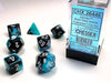 7 Dice Set Gemini Black-Shell/White