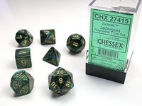 7 Dice Set - Scarab - Jade/Gold