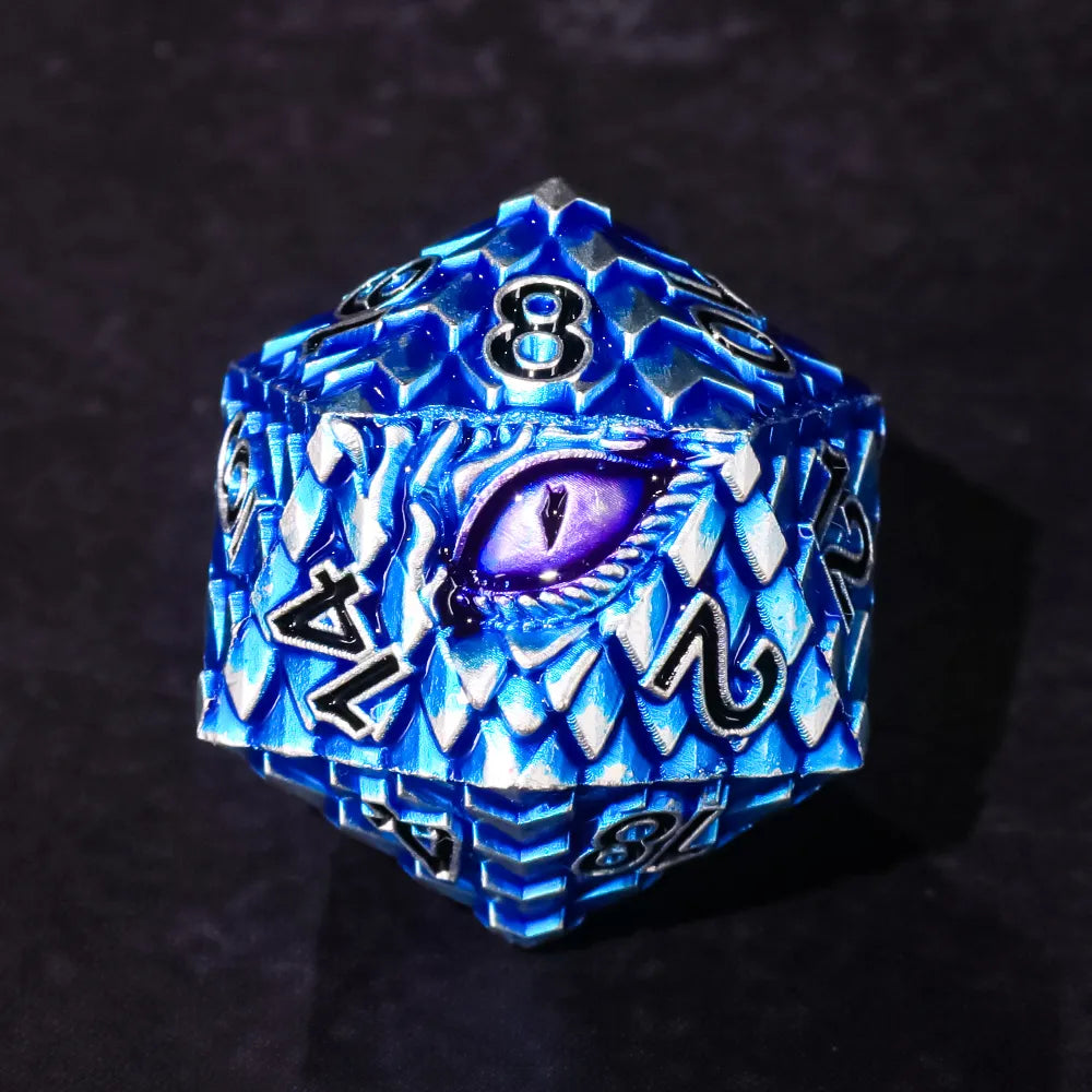 Blue Dragon - Purple Eye - Metal 7ct Dice Set