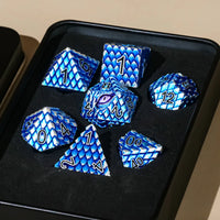 Blue Dragon - Purple Eye - Metal 7ct Dice Set