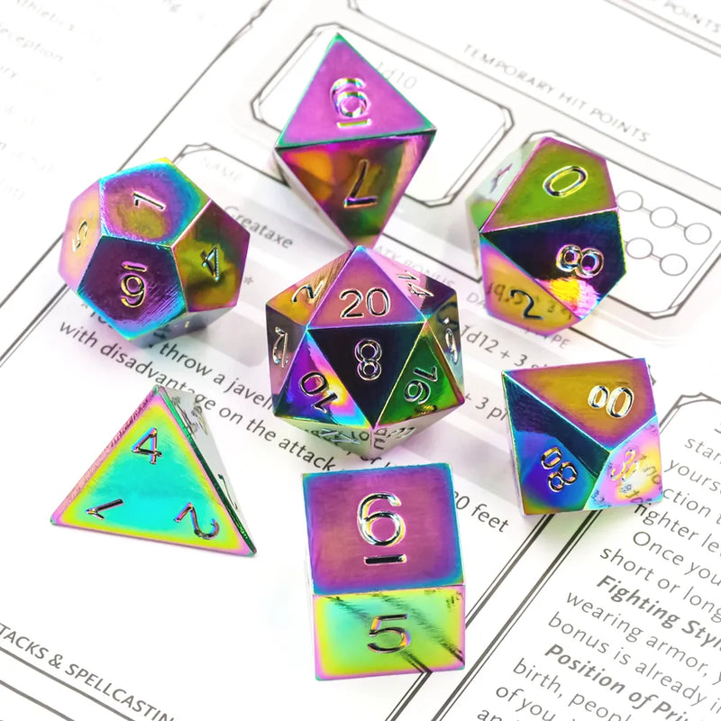 Rainbow - Metal 7ct Dice Set