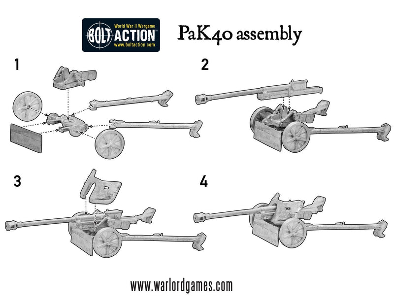 Bolt Action - German Heer 75mm Pak 40 anti-tank gun (Winter)