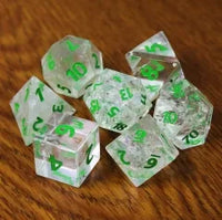 Clear Quartz - Gemstone 7ct Dice Set