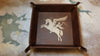 Folding Dice Tray - British Airborne - Brown With Gold Bellerophon Astride Pegasus Logo