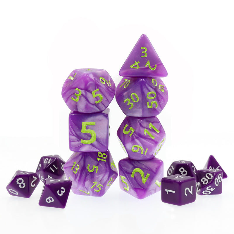 PURPLE GIANT PEARL DICE SET