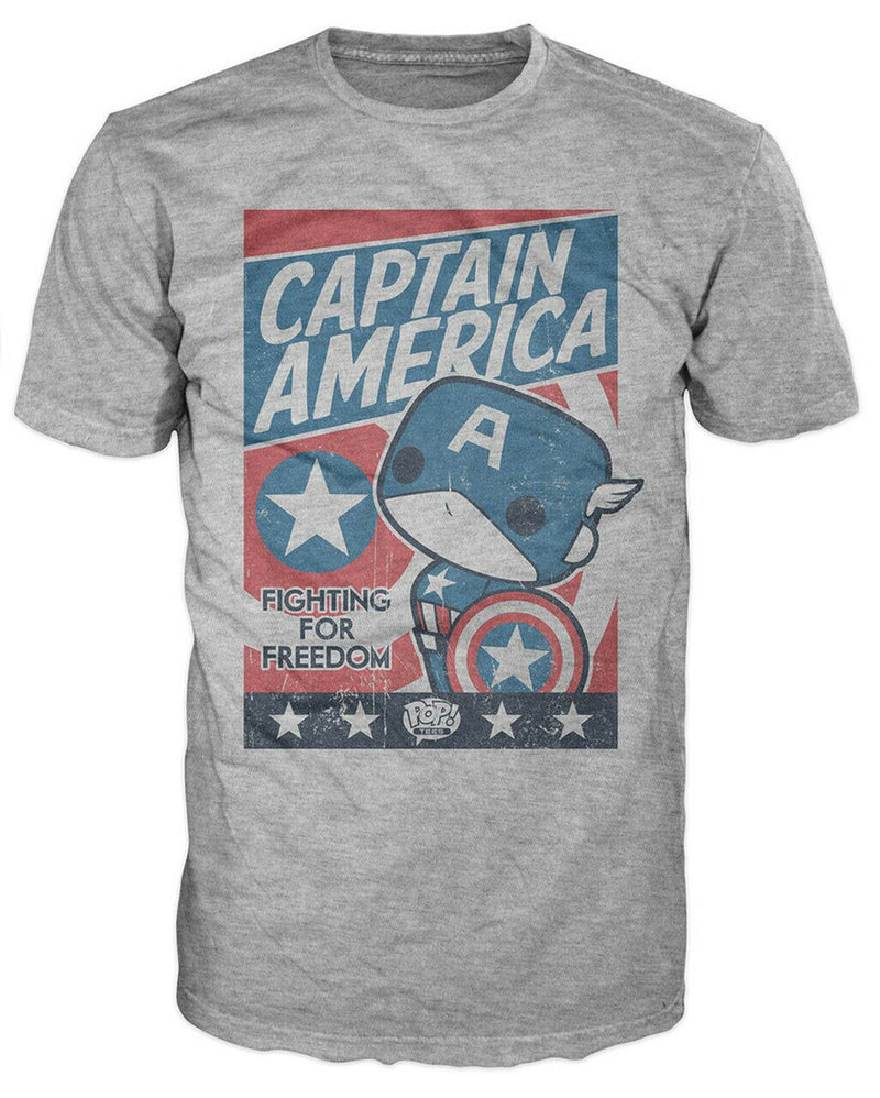 Funko Pop! Tee: Captain America - Fighting For Freedom (Unisex-Med)